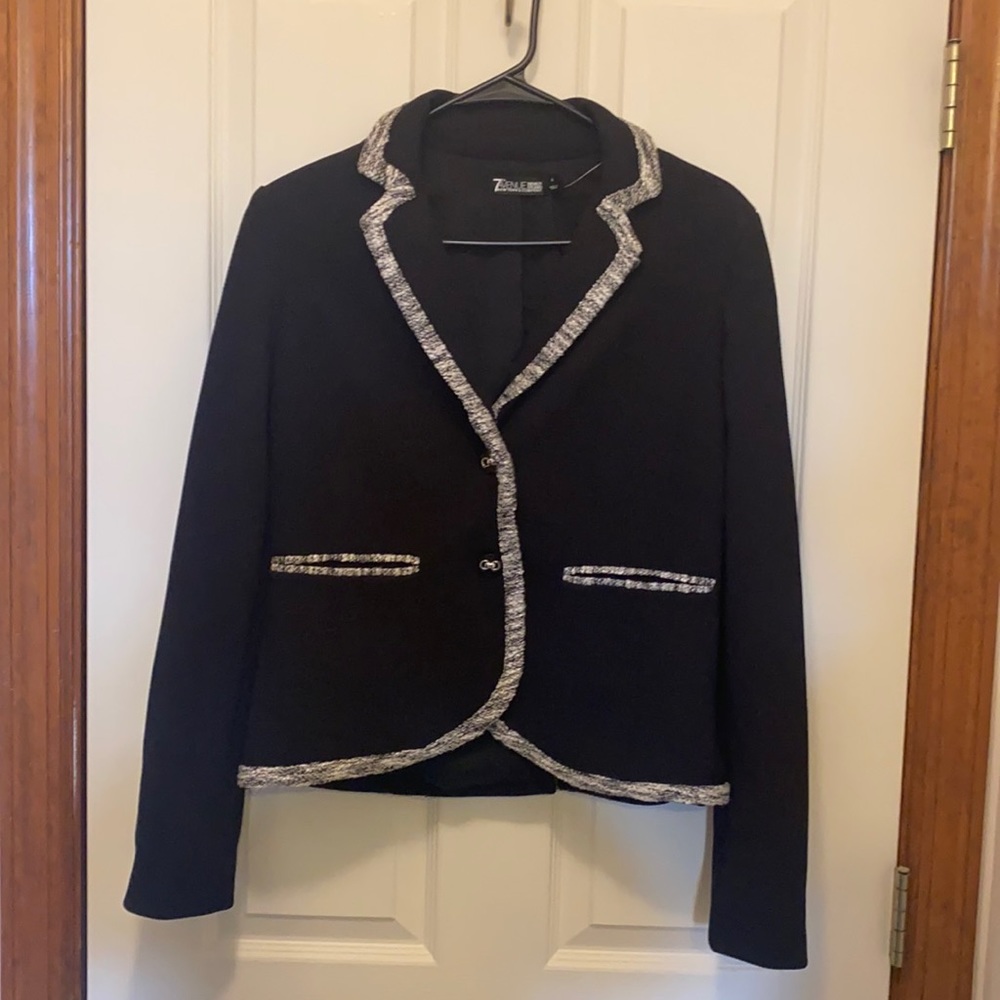 NWT black blazer with boucle detail